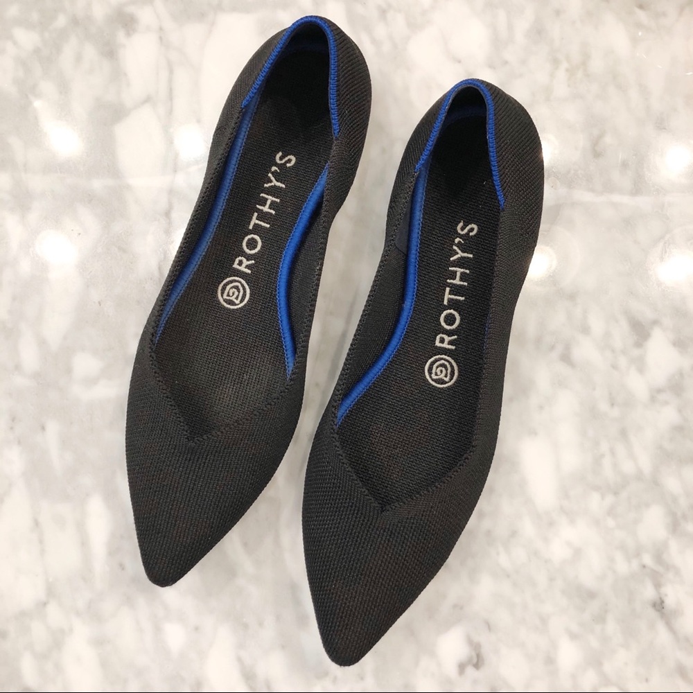 Rothys The Point Black Flats - size 8.5